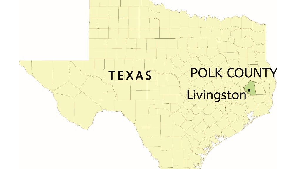 A map showing the location of Livingston, Texas A map showing the location of Livingston, Texas